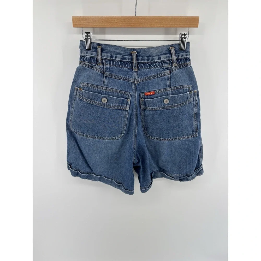 Vintage Jordache Stone Cuffed Baggy Denim Jean High Rise Shorts Sz 6 Y2K Momcore